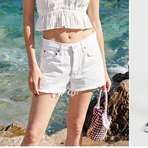 Agolde Parker Vintage white denim shorts